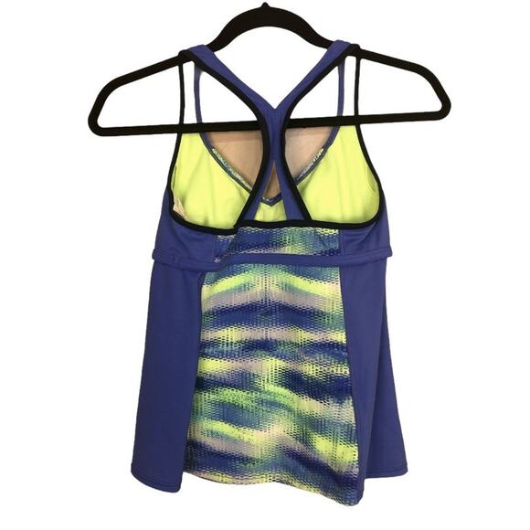 Nike Athletic lined tank top Blue and green Small - Picture 2 of 5